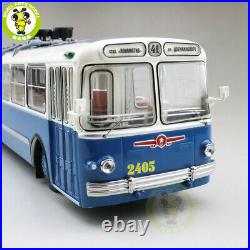 1/43 Classic ZIU 5 Trolleybus Soviet Union Russia Diecast Model Bus Car Blue