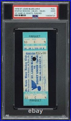 1/5/1978 ST LOUIS BLUES vs SOVIET UNION SPARTAK Full Ticket 1st GM vs USSR PSA