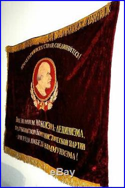 100%Original Soviet union Velvet flag banner Lenin USSR Russian communist Emblem