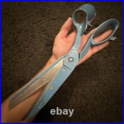 14 GIANT Vintage OLD Russian Soviet Union USSR CCCP 1960 BLUE TAILORS SCISSORS