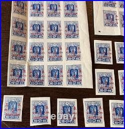 1923 Far East Russia Imperf Stamps Lot Mint Unused Ovpt Sheet & Singles, Tchita