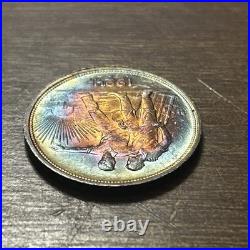 1924 AR Silver Rouble. USSR Soviet Silver Coin. Toned. Beautiful Coin