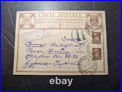 1927 Registered Russia USSR Soviet Union Postcard Cover to Berlin Germany