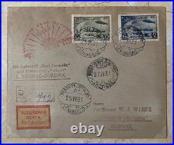 1931 USSR Graf Zeppelin Polar Flight Cover IMPERFORATE Malygin Prof Wiese Rare