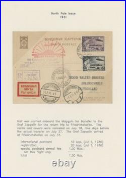 1931, Ussr North Pole Zeppelin Flight Card&cover From Ice-br. Malygin To Germany