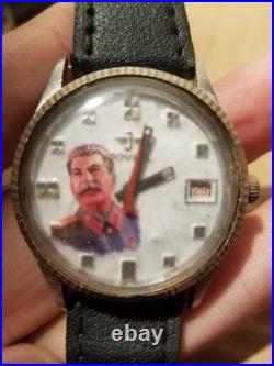 1940'S Stalin PRESIDENT Of Soviet Union Russia WATCH SPECIAL MEMORIAL RARE