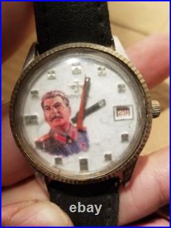 1940'S Stalin PRESIDENT Of Soviet Union Russia WATCH SPECIAL MEMORIAL RARE