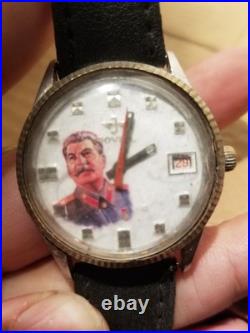 1940'S Stalin PRESIDENT Of Soviet Union Russia WATCH SPECIAL MEMORIAL RARE