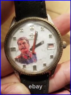 1940'S Stalin PRESIDENT Of Soviet Union Russia WATCH SPECIAL MEMORIAL RARE