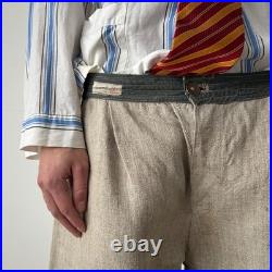 1940s Vintage Soviet Union USSR Farmer Work Linen Trousers