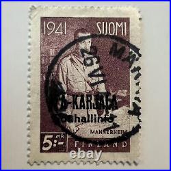 1942 East Karelia Overprint Stamp #n21 With Interesting Son Cancel