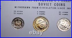 1957 Russia USSR Soviet Union Official 4 Coin Uncirculated Leningrad Mint Set
