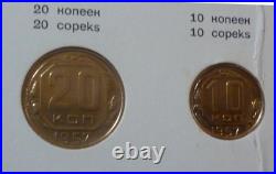 1957 Russia Ussr Soviet Union First Official Mint Prooflike Set (4) -very Rare