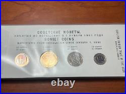 1957 Soviet Union Unc 4 Coin Mint Set Withdrawn From Circulation SS931