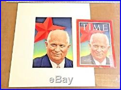 1957 Time Magazine COVER ART Nikita Khrushchev Cold War Baker USSR Soviet Union