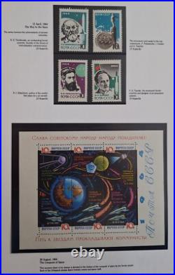 1961-86 Soviet Union Jubilee Collection of Space stamps in book Limited Edition