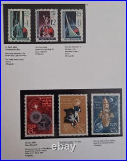 1961-86 Soviet Union Jubilee Collection of Space stamps in book Limited Edition