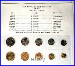 1973 RUSSIA USSR SOVIET UNION OFFICIAL LENINGRAD MINT PROOF LIKE SET (9) w COA