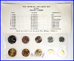 1973 RUSSIA USSR SOVIET UNION OFFICIAL LENINGRAD MINT PROOF LIKE SET (9) w COA