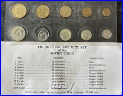 1973 Soviet Union Leningrad Mint Uncirculated Sealed Coin Set Goznak Ruble Kopek
