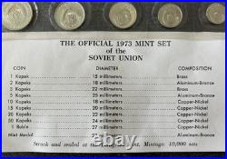 1973 Soviet Union Leningrad Mint Uncirculated Sealed Coin Set Goznak Ruble Kopek