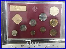 1974-1980 Soviet Union Proof-Like Collector (7) Sets (63-Coins & 7-Tokens)