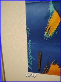 1976 Original USSR Propaganda poster Soviet Army Pilot 28x18 in