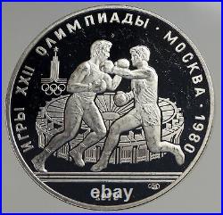 1980 MOSCOW Summer Olympics 1979 BOXING Old Proof Silver 10 Ruble Coin i93903