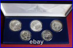 1980 Ussr Silver Proof 5 Coins Set