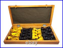 1980s Ambroid Plastic Chess Set Soviet Union USSR Faux Amber Marble WithBoard Case