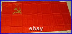 1985 Original Ussr Cccp National Soviet Red Flag Sickle Hammer Banner Communism1