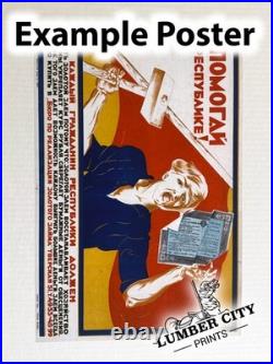 1986 Soviet Union Politburo Poster Gorbachev Lenin CPSU Wall Art Print Retro