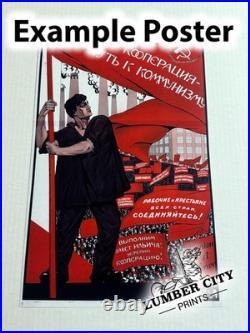 1986 Soviet Union Politburo Poster Gorbachev Lenin CPSU Wall Art Print Retro