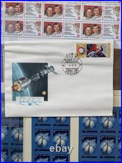 22 USSR Soviet Space Stamp Sheets Apollo Soyuz Vostok FDC MNH Space Collection