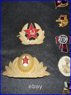 Set Of 5 Soviet Russian USSR Army Gold Star Shoulder Pins - Original Military Lapel Pins