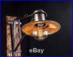 40 50er Alte draußen EISEN Lampe Fabrik Wandlampe LOFT LAMP Fabriklampe Metal
