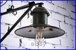 40 50er Alte draußen Emaile Lampe Fabrik Hängelampe LOFT LAMP Wandlampe Green