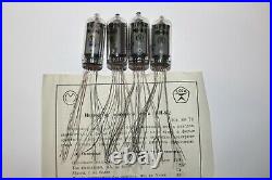 4x IN-8-2 -8-2 NIXIE TUBES FOR CLOCK / SAME DATE IN LOT! / NOS / TESTED
