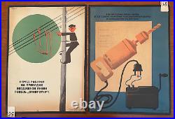 50 Rare Soviet Union era Work Safety Posters Pop Art Cubism original 1965 1973