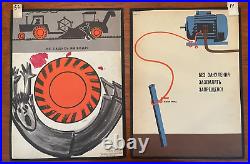 50 Rare Soviet Union era Work Safety Posters Pop Art Cubism original 1965 1973