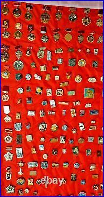 550 Soviet Medals & pins + USSR flag 100% Original USSR Badges