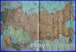 6pcs Maps Soviet Union USSR World Wall Large Vintage Original 1980s VTG