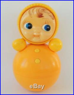 80's Huge Vintage Russian Nevalyashka Celluloid Plastic Roly Poly Toy Doll 40cm