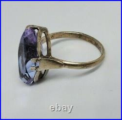 875 Silver USSR Vintage Ring Stone Soviet Period 2.87 gr. Beautiful Jewelry