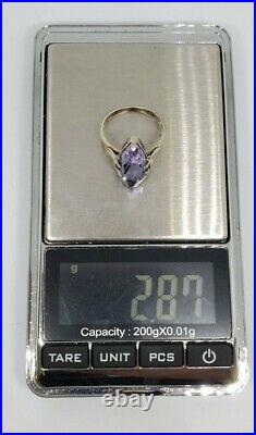 875 Silver USSR Vintage Ring Stone Soviet Period 2.87 gr. Beautiful Jewelry