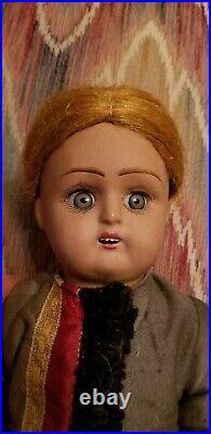 ANTIQUE RUSSIAN Soviet Union BISQUE HEAD COMPOSITION DOLL TAGGED