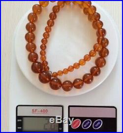 ANTIQUE Vintage BALTIC Amber NECKLACE beads USSR Soviet Union 58G (2,0 OZ)