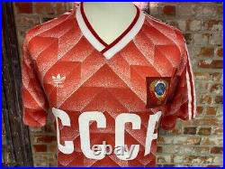 Adidas 1988 Soviet Union (CCCP) Home Shirt Size Medium Mens 38/40'' Red & White