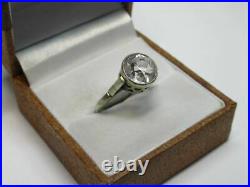 Amazing Vintage Soviet Ring Sterling Silver 875 Rock Crystal Antique USSR Size 7
