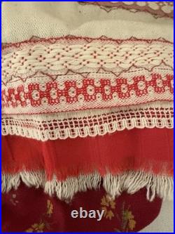 Anti. Vtg Russian Stockinette Doll USSR Soviet Union Basket Shoe Festive FLAW